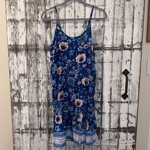 NWT blue paisley floral slip over sundress